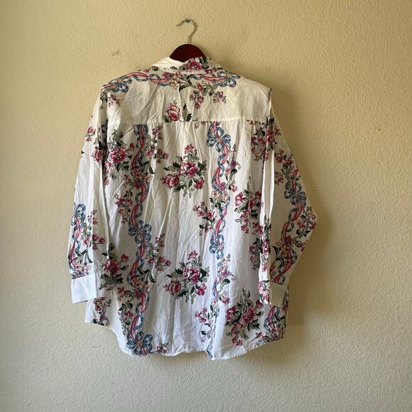 Vintage 80s dainty bow and floral cottagecore button up size 20 - Picture 4 of 6